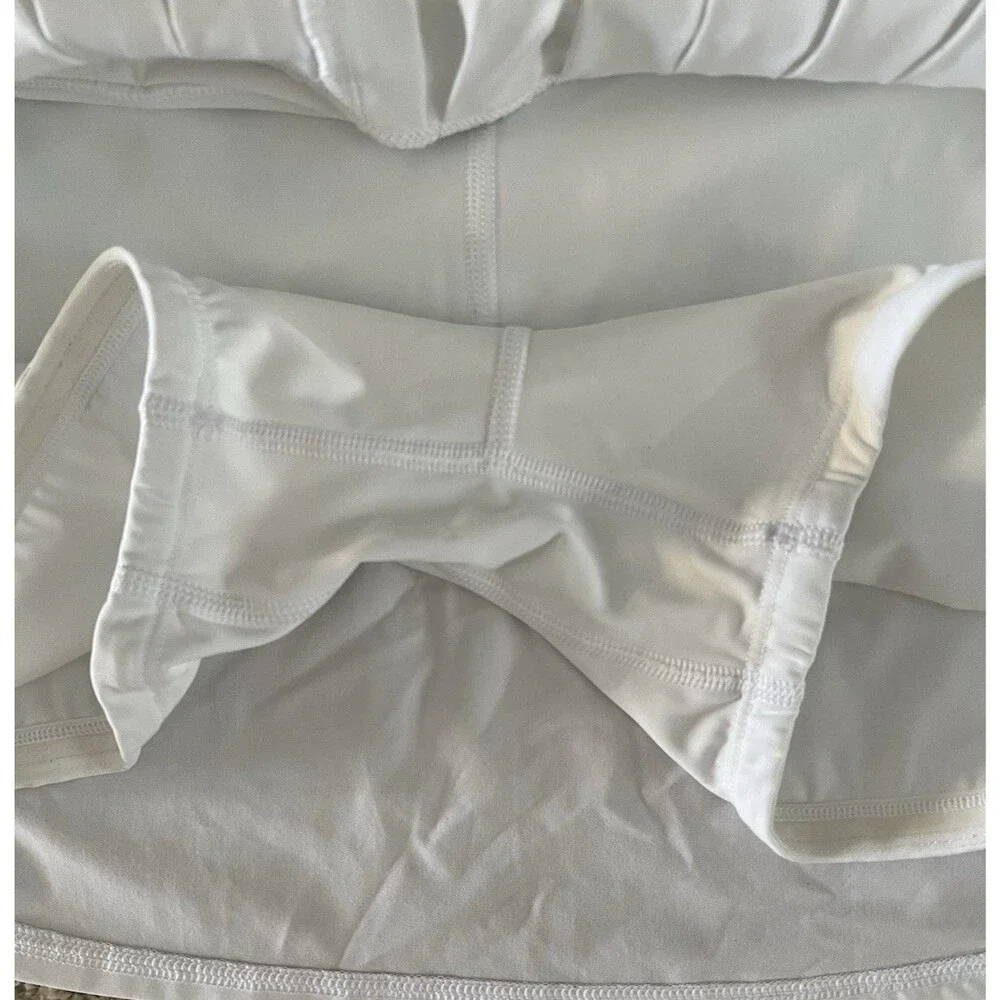 CRZ YOGA Women's High Waisted Tennis Skirt Size M White Tummy Control w/Pockets
